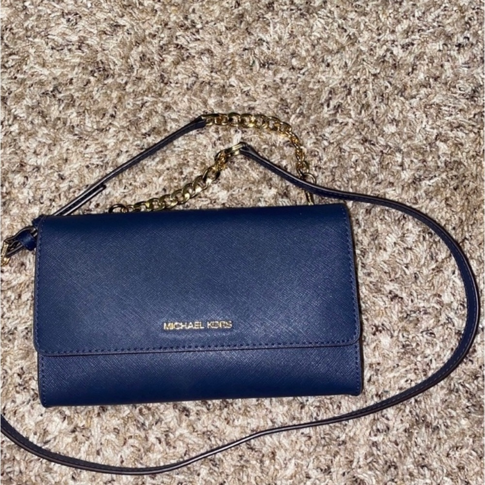 Michael Kors JET SET TRAVEL Navy blue  3 in 1 Travel Crossbody Purse